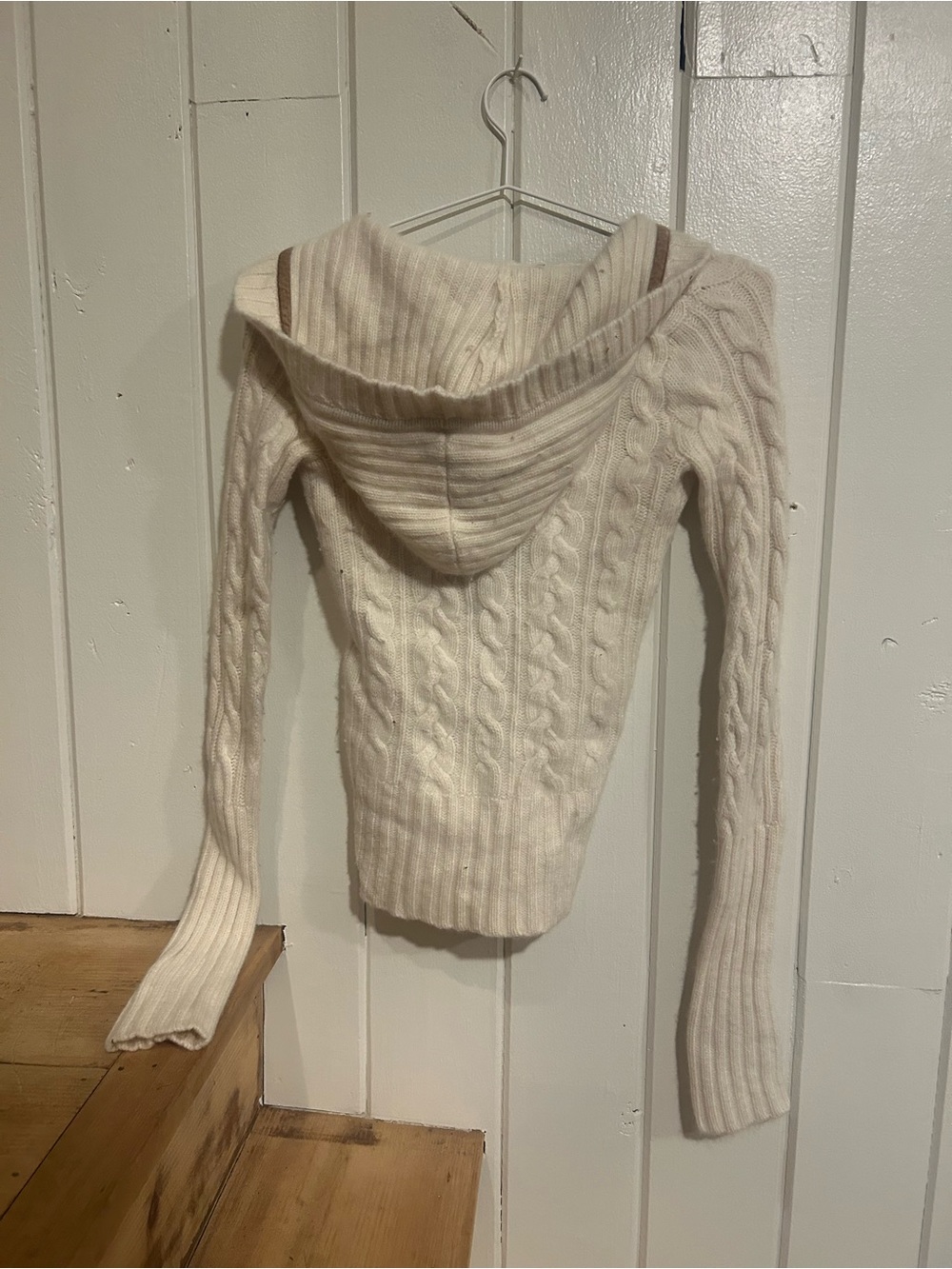 Vintage Abercrombie & Fitch Y2K Cable Knit Hooded Cardigan Sweater - Picture 2 of 6
